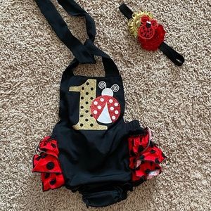 Girl 1st birthday rompers